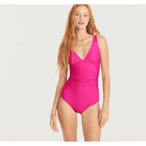 J. Crew Pink Women's One Piece Swimsuit - Picture 2 of 11